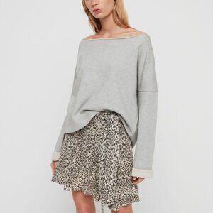 All Saints Frida Leopard Print Skirt 4